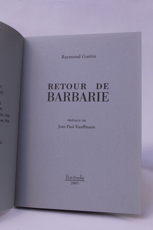 Retour de barbarie