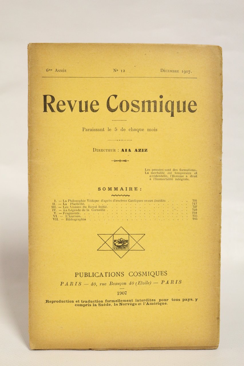 Revue cosmique N°12 de la 6ème année