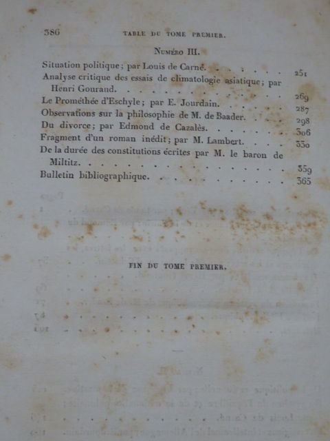 Revue Européenne, par les rédacteurs du Correspondant. (1831, 2 tomes)