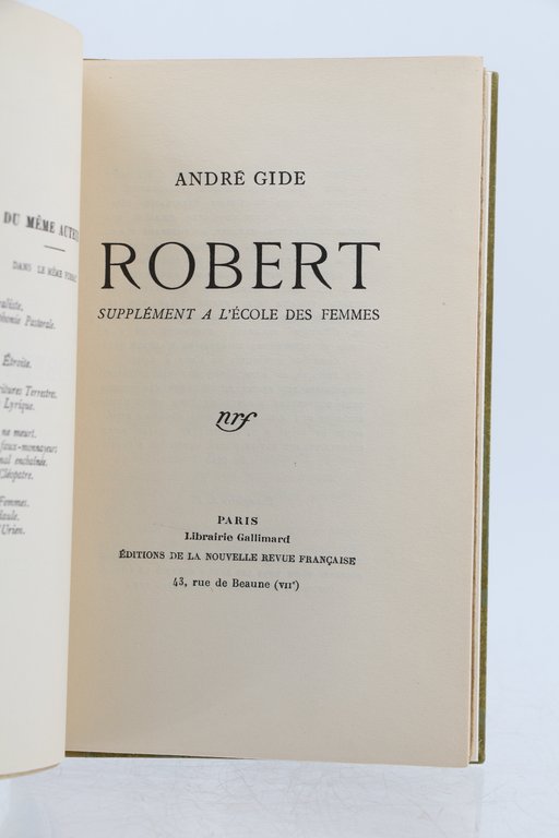 Robert. Supplément à l'Ecole des femmes