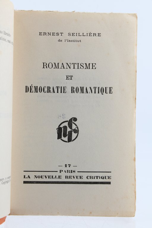 Romantisme et démocratie romantique (critique de l'oeuvre d'Edmond Scherer)