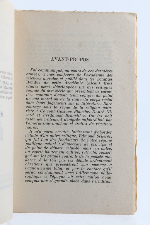 Romantisme et démocratie romantique (critique de l'oeuvre d'Edmond Scherer)