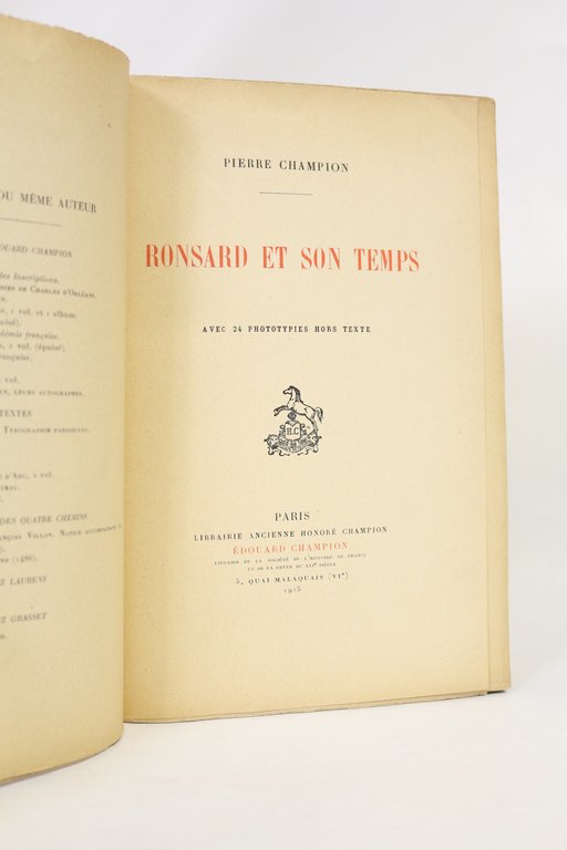 Ronsard et son temps