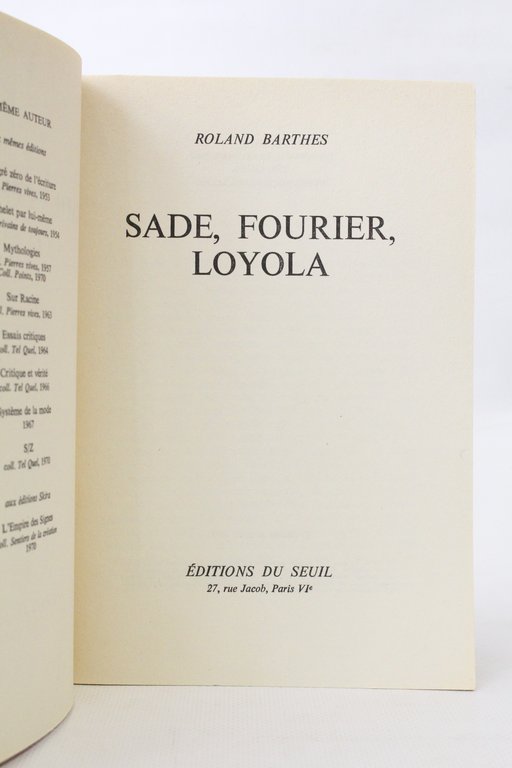 Sade Fourier Loyola