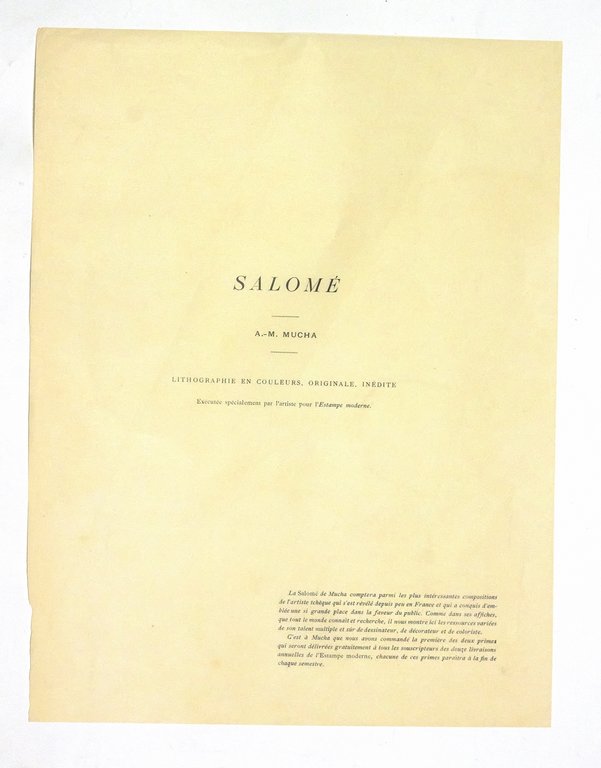 "Salomé" - Lithographie originale sur Japon - L'Estampe Moderne
