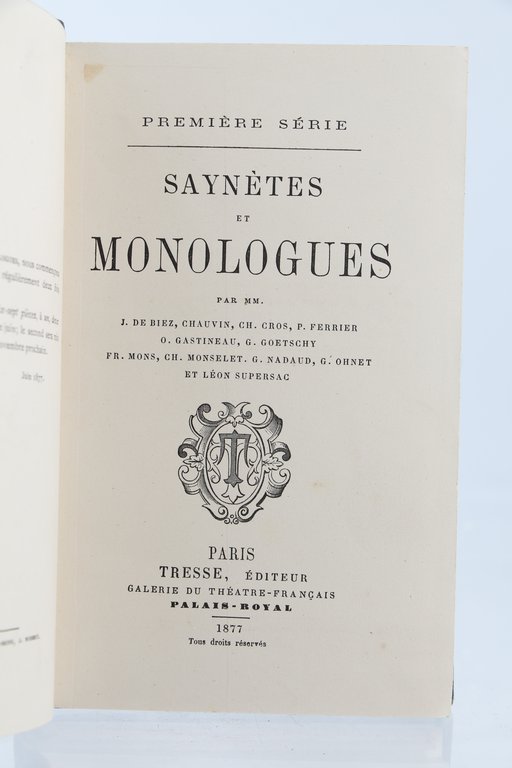 Saynètes et monologues