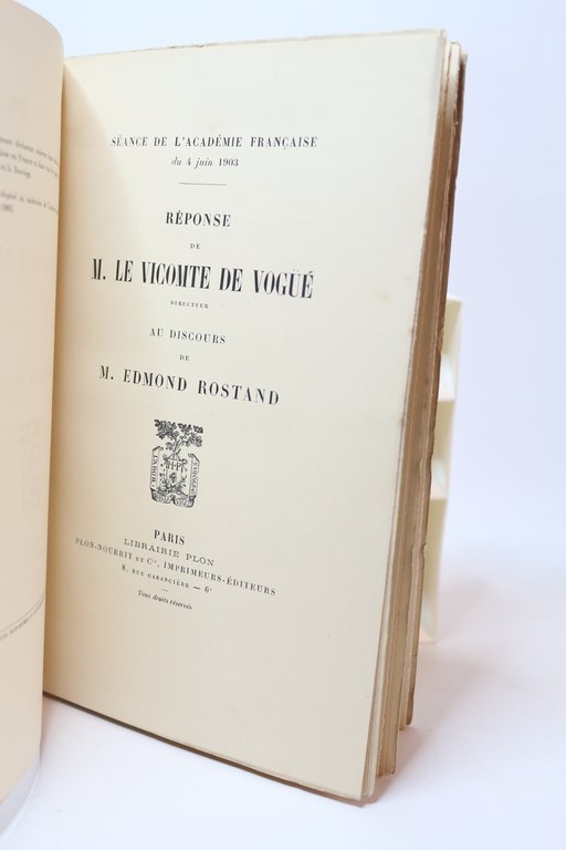 Séance de l'Académie Française du 4 Juin 1903. Réponse de …