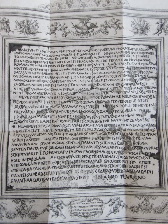 Senatus consulti de bacchanalibus sive aeneae vetustae tabulae Musei Caesarei …