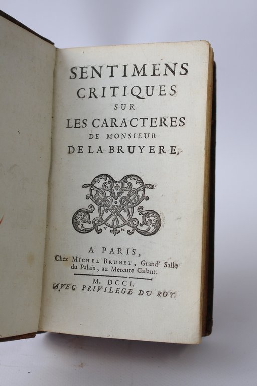 Sentimens critiques sur les Caracteres de Monsieur de La Bruyere