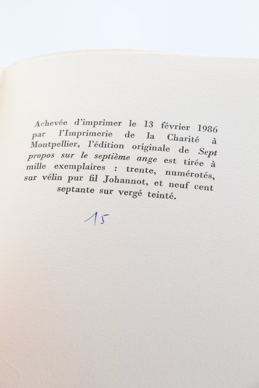 Sept Propos sur le septième Ange