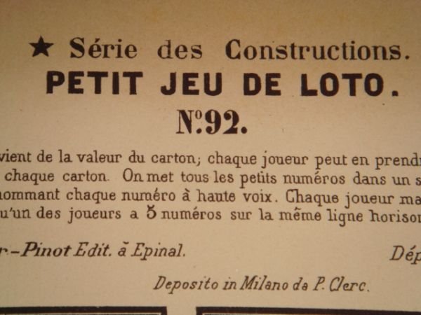 Série des constructions n° 92 : Petit jeu de loto