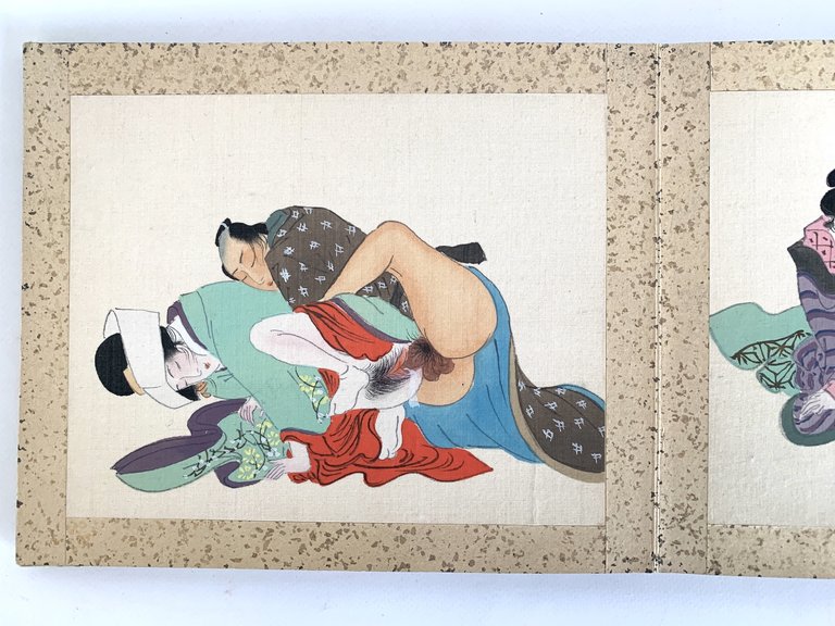 Shunga. Manuel de l'oreiller. Gouaches sur soie