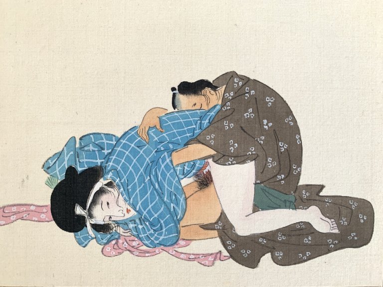 Shunga. Manuel de l'oreiller. Gouaches sur soie