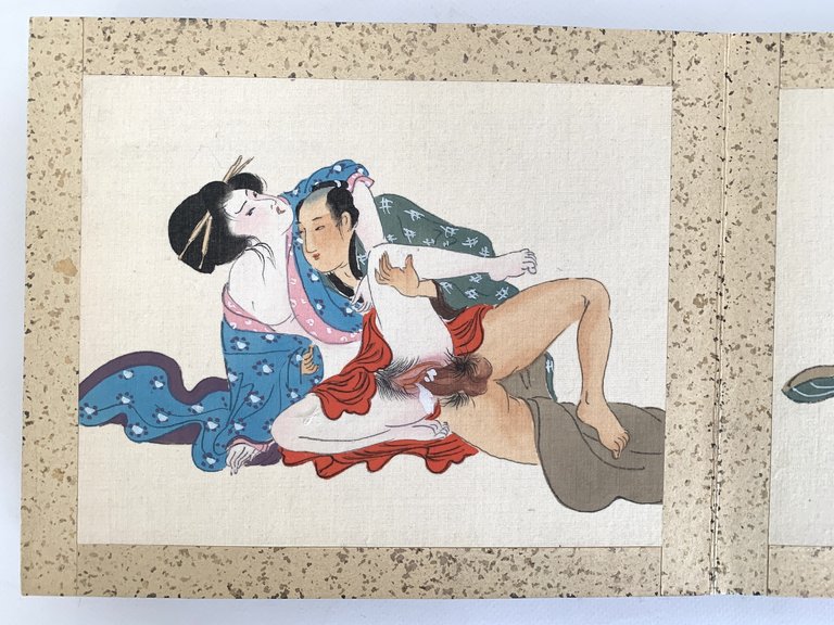 Shunga. Manuel de l'oreiller. Gouaches sur soie