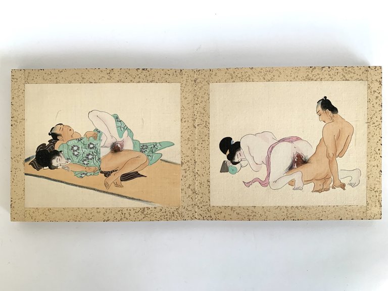 Shunga. Manuel de l'oreiller. Gouaches sur soie