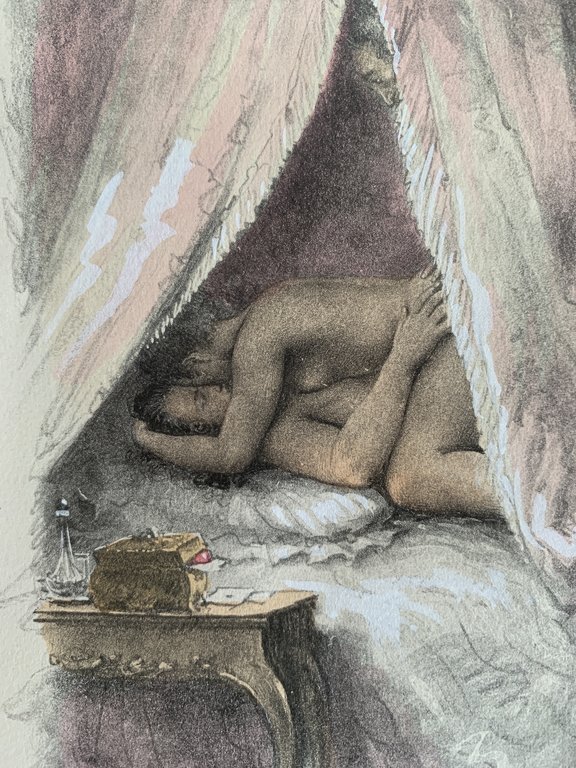 Six dessins en couleurs réalisés pour Le doctorat impromptu de …