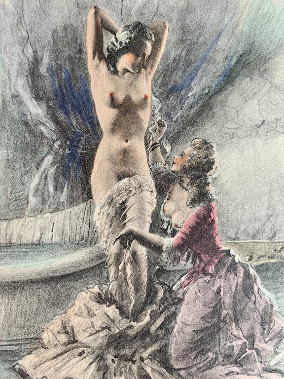 Six dessins en couleurs réalisés pour Le doctorat impromptu de …