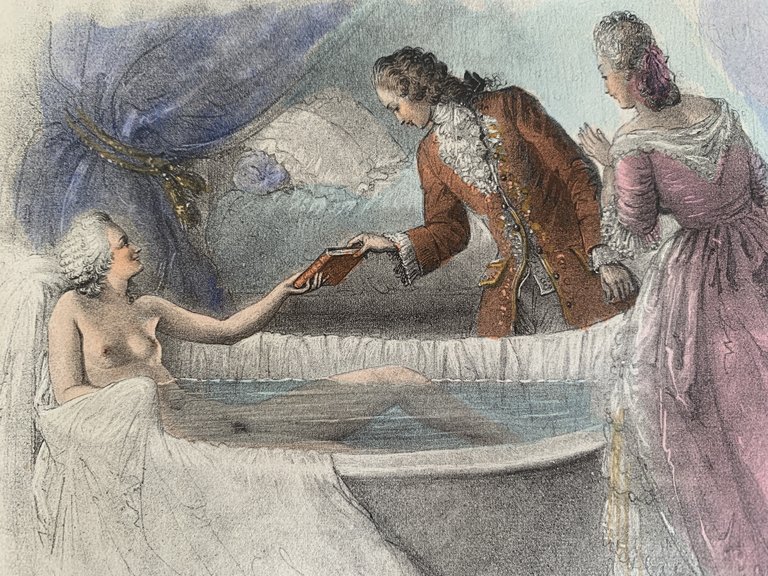 Six dessins en couleurs réalisés pour Le doctorat impromptu de …