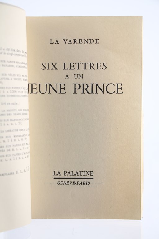 Six Lettres à un jeune Prince