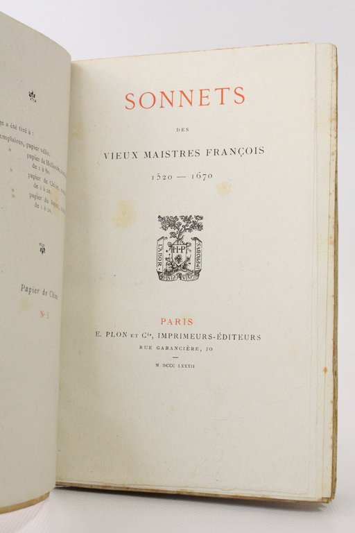 Sonnets des vieux maistres françois 1520-1670