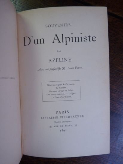 Souvenirs d'un alpiniste