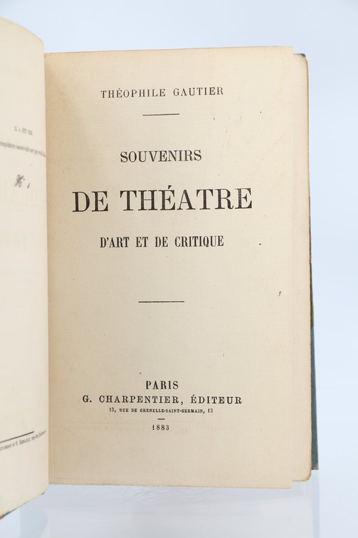 Souvenirs de théâtre d'art et de critique