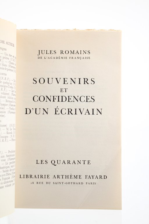 Souvenirs et Confidences d'un Ecrivain