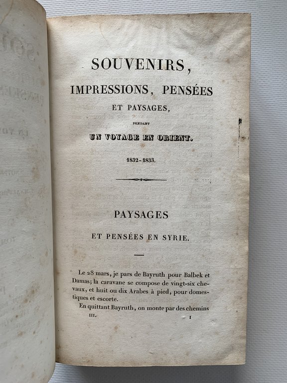 Souvenirs, impressions, pensées et paysages, pendant un voyage en Orient …