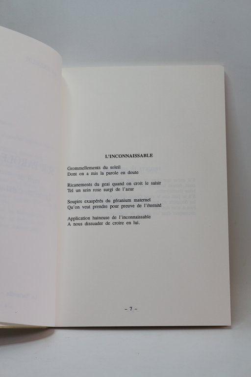 Sur parole suivi de Le vrai c'est.