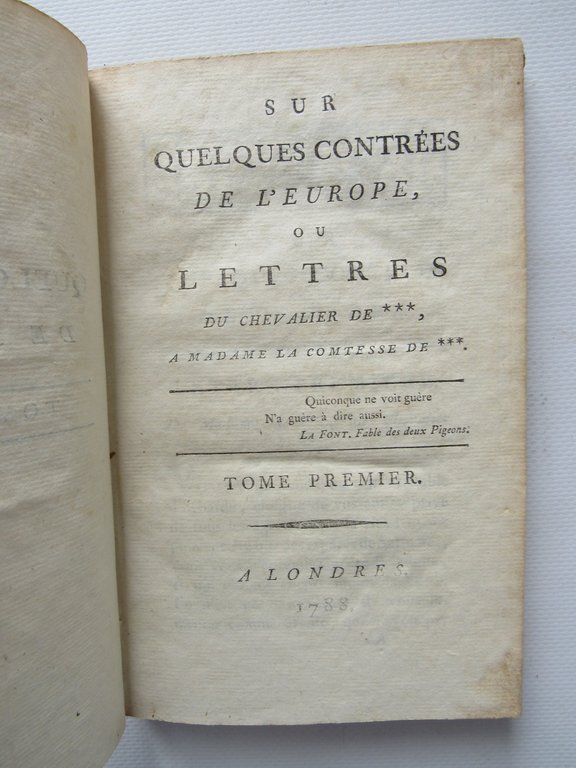Sur quelques contrées de l'Europe, ou Lettres du Chevalier de …