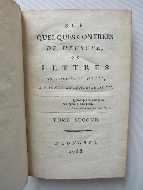 Sur quelques contrées de l'Europe, ou Lettres du Chevalier de …