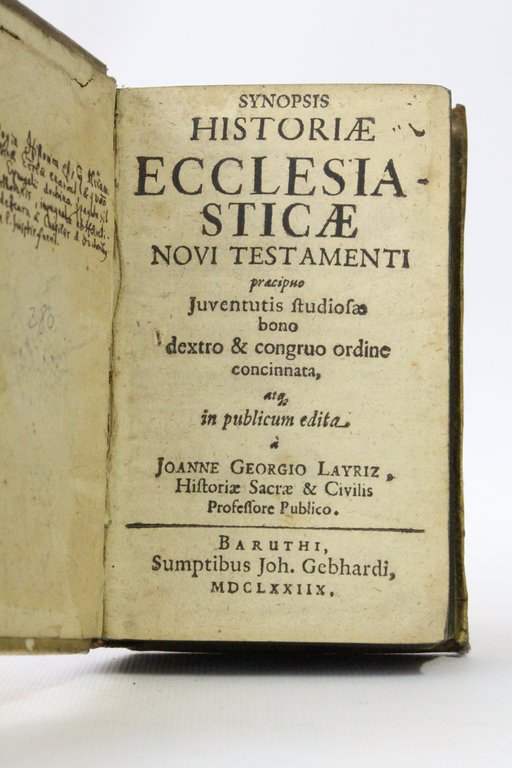 Synopsis historiae ecclesiasticae novi testamenti : praecipuo juventutis studiosae bono …