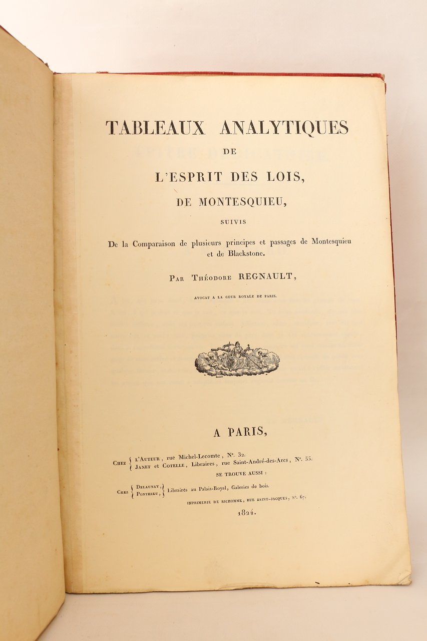 Tableaux analytiques de l'Esprit des Lois, de Montesquieu