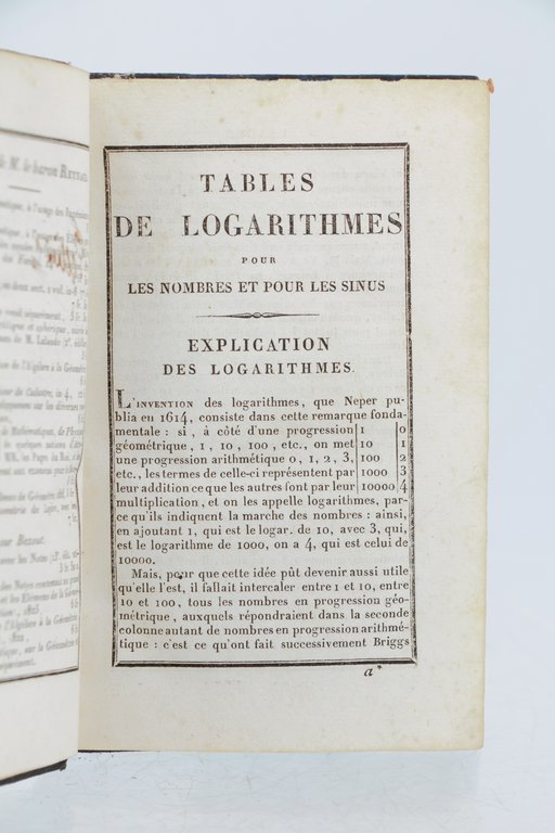 Tables des logarithmes pour les nombres et les sinus