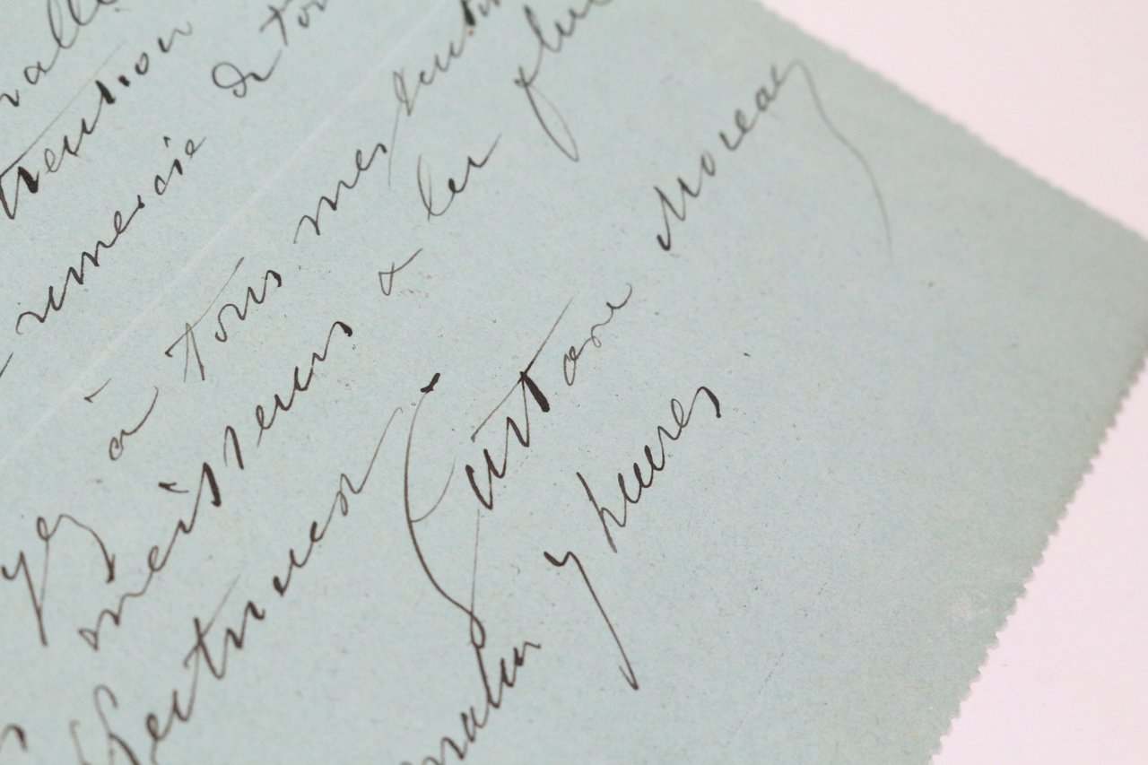 Télégramme autographe signé à Edouard Corroyer