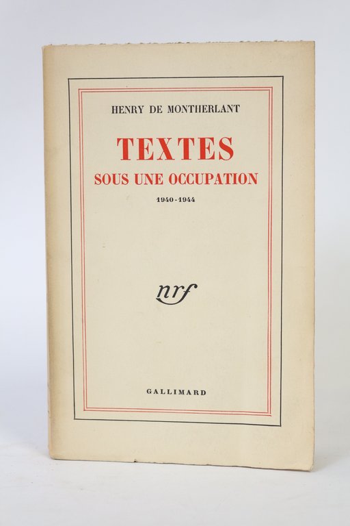 Textes sous une occupation
