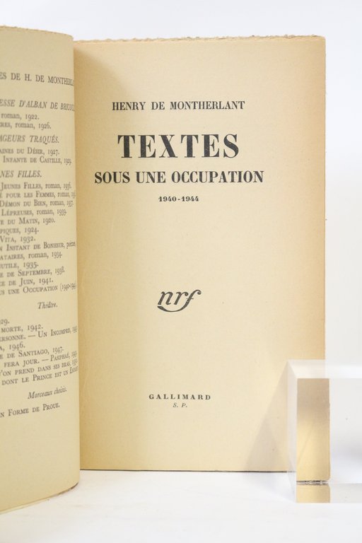 Textes sous une occupation