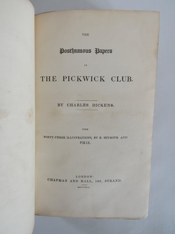 The posthumous papers of the Pickwick club