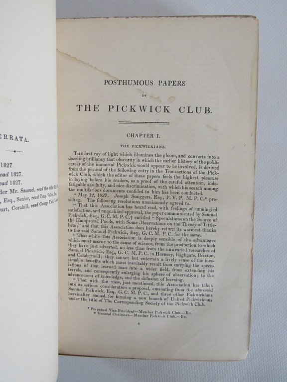 The posthumous papers of the Pickwick club