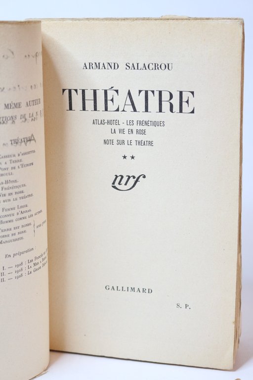 Théâtre Volume II : Atlas-hôtel - Les frénétiques - La …