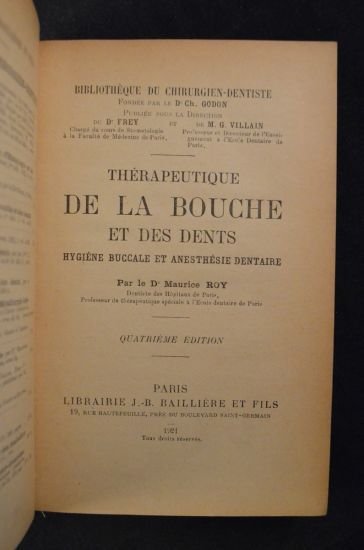 Thérapeutique de la bouche et des dents, hygiène buccale et …