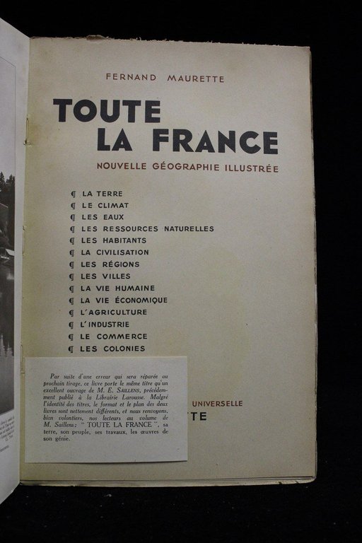 Toute la France. Nouvelle géographie illustrée