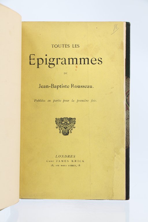 Toutes les épigrammes de J.B. Rousseau