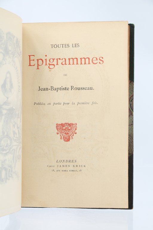 Toutes les épigrammes de J.B. Rousseau