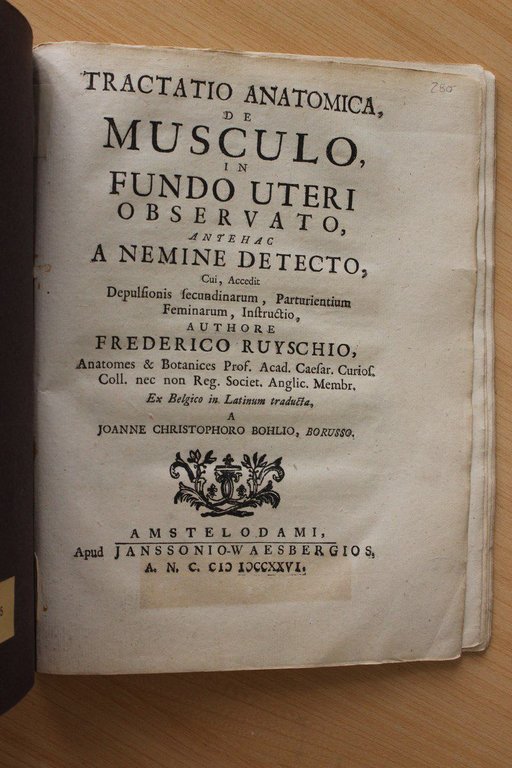 Tractatio anatomica de musculo, in fundo uteri observato, antehac a …