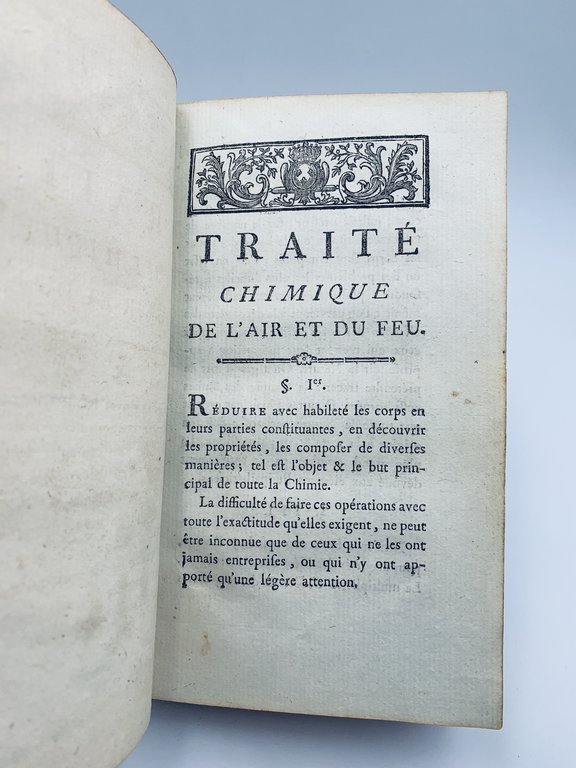 Traité chimique de l'air et du feu