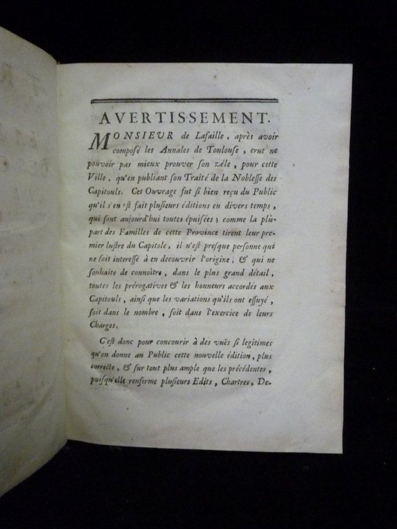 Traité de la noblesse des Capitouls de Toulouse