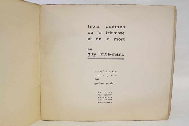 Trois poèmes de la tristesse et de la mort