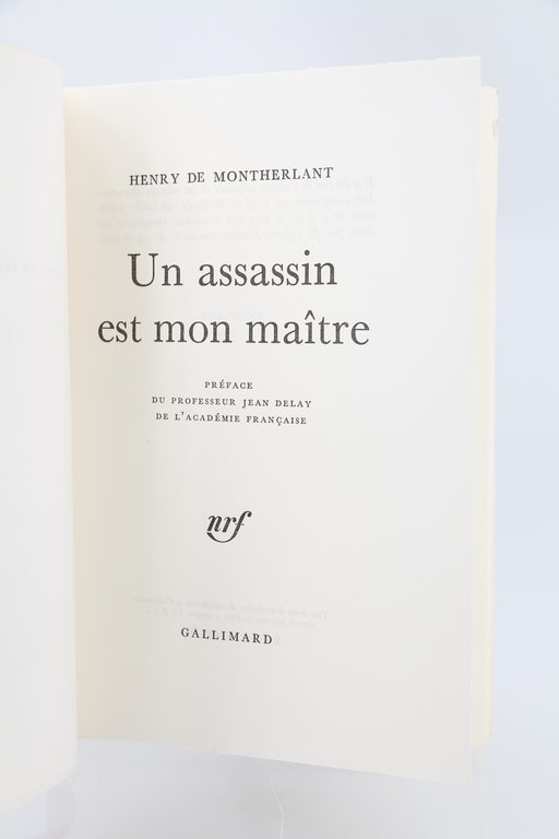 Un assassin est mon maître