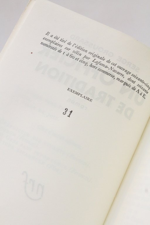 Un officier de tradition